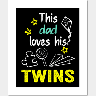 This dad loves his twins hand drawing illustrations Posters and Art